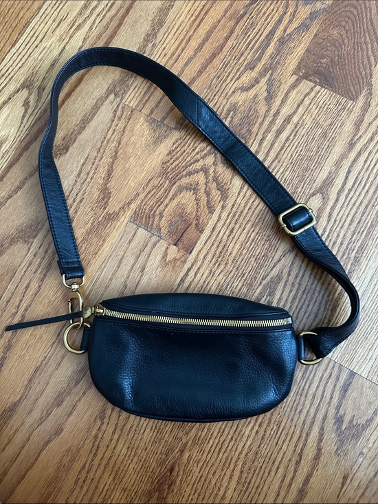 HOBO Handbags - HOBO Black Leather Crossbody Belt Bag with Gold Hardware